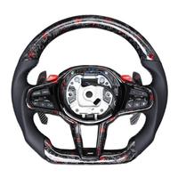 Volant en fibre de carbone forgée CS pour BMW, surpiqûres rouges, sport premium, forme D, amélioration de la prise en main, remplacement pour la plupart des modèles