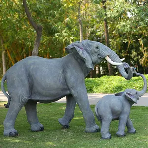 屋外大型カートン彫刻5フィート象像庭彫刻等身大象パーティー用