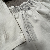 Jual langsung pabrik T-Shirt dan celana pendek pria lengan pendek katun Vintage warna dicuci asam kelas berat musim semi musim panas