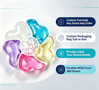 Lessive en capsules solubles en PVA à forme de fleur, conception multi-chambres, pour usine OEM personnalisée