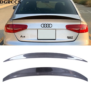 Aileron arrière poli en fibre de carbone style berline B8 DGRCCS pour coffre, 2007-2011, avec ruban adhésif - Product Image 1