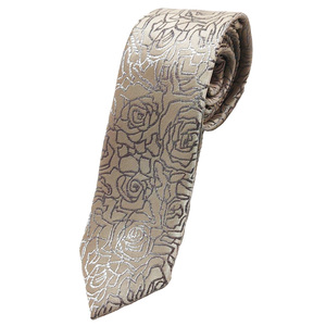Cravates en microfibre décontractées pour hommes OEM ODM, design personnalisé, cravates en polyester jacquard tissé pour hommes, vente en gros, motif floral Lurex - Product Image 2