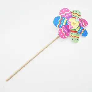 Terlaris berbagai macam warna plastik mainan anak-anak Taman Pesta rumput dekorasi, kincir angin pelangi pesta Pinwheel DIY