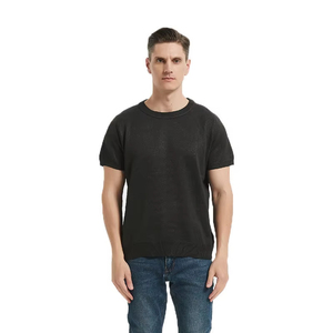 T-shirt vierge Adamas First Fiber, teint en pièce, noir, résistant aux coupures, respirant, écologique, léger, de haute qualité - Product Image 1