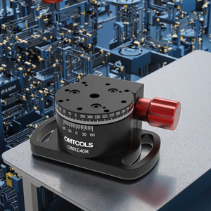 שלבי סיבוב ידניים מדויקים של OMTOLS, תנועה של 360 מעלות, הנעה באמצעות תמסורת תולעת עם מסבי כדור, סגסוגת אלומיניום, יחס העברה 1:62, אחריות לשנה - Product Image 4