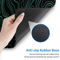 Tapis de souris de jeu topographique vert avec logo personnalisé, grand tapis de clavier en caoutchouc, tapis de bureau antidérapant étendu pour ordinateur de bureau