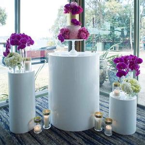 Bộ Màu Trắng Gồm 3 Trụ Tròn Bằng Nhựa Acrylic, Đế Trang Trí Nghệ Thuật, Trụ Cột Để Tự Trang Trí Đám Cưới Và Tiệc Ngày Lễ - Product Image 4