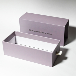 Finition élégante de haute qualité Logo doux au toucher imprimé sur le dessus Papier couché Aubergine Violet Sldiing Tiroirs pour Cadeaux - Product Image 4