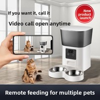 Comedero Inteligente para Mascotas de Acero Inoxidable con Cámara HD WiFi a Batería, Alimentación Programada y Diseño Desmontable para Perros y Gatos