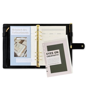 Agenda de Cuero PU Premium con 6 Anillas, Recargable, 2026, A5, Planificador de Presupuesto, Impresión Personalizada con Encuadernación de Hojas Sueltas - Product Image 1