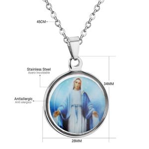 Collier religieux classique en or et argent ASONSTEEL pour cadeau, vente en gros de bijoux - Product Image 3