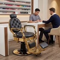 Chaises de barbier pour hommes, modernes, pliables, réglables en hauteur, avec rotation à 360 degrés, personnalisées pour les salons de beauté