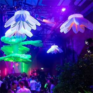 Décoration personnalisée de magasin de fête de scène d'événement Décoration de ballons roses géants Chaîne de fleurs gonflables avec lumière LED - Product Image 5