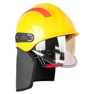 Теплостойкий светоотражающий спасательный шлем пожарного со светодиодной лампой