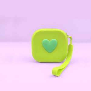 Wholesale New Heart-Shaped Mini Bag Bluetooth Earphone Organizer Pouch Handheld Soft Silicone Card Keychain Coin Purse Zipper - Product Image 4