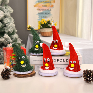 بيع بالجملة ألعاب عيد الميلاد القطيفة الكهربائية الرقص سانتا كلوز ثلج وشجرة دمى الغناء مع القطن PP ملء هدايا العيد - Product Image 6