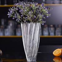 Vases en verre cylindriques élégants et transparents personnalisés pour la décoration, vente en gros d'articles ménagers bon marché