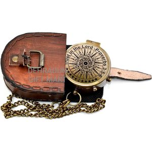 ALFA NAUTICAL <b>Vintage</b> Brass <b>Compass</b> 2 Inch Leather Case Nautical Pocket <b>Compass</b> Engraved Inspirational Guide Portable Navigation - Product Image 6