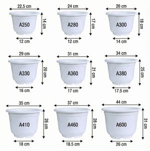 Pot de fleurs en plastique blanc, directement de l'usine, en PP, design moderne et simple, pour pépinières, serres et projets d'aménagement paysager - Product Image 2