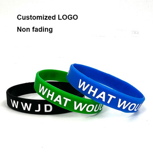 Braccialetti in silicone ispirazionali cristiani Qixi Promotional Church Gifts What Would Jesus Do - Product Image 5