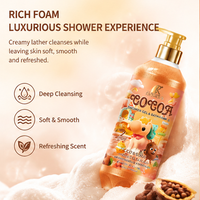 Savon liquide pour le corps en marque privée, gel douche exfoliant hydratant et nourrissant au cacao, nicotinamide et vitamine B3