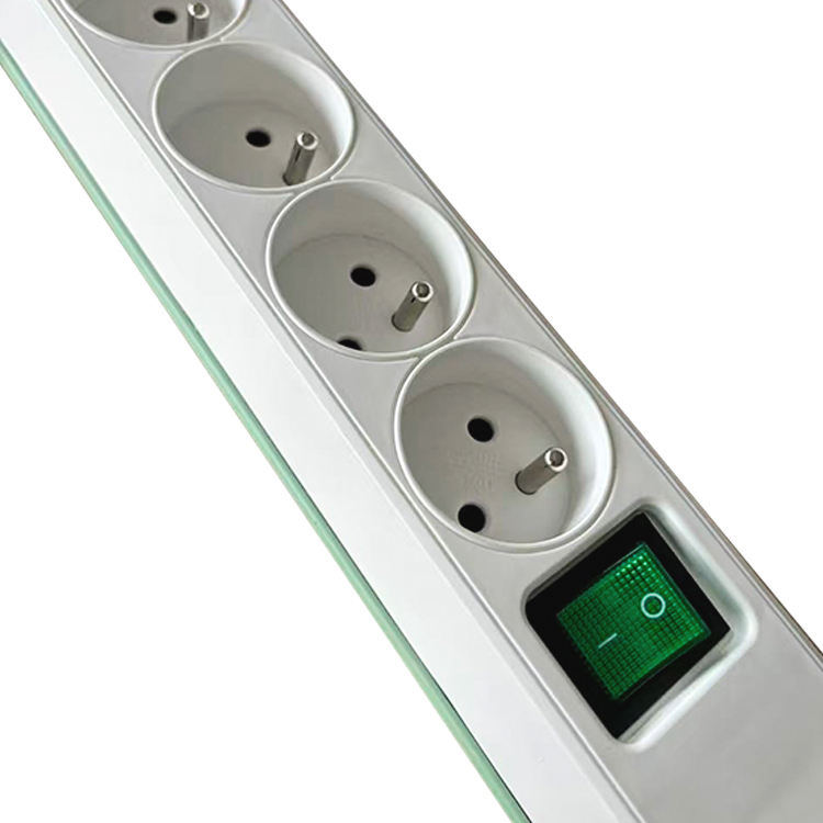 VNX Wholesale Cheap French Standard 5 Way Extension Cord Socket Power Strip PVC EU Plugs 16A Rated Compatible