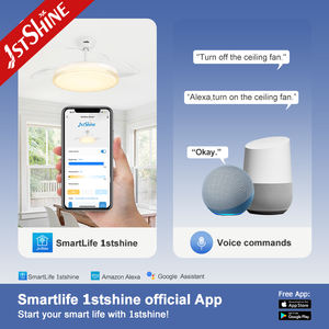 Ventilador de techo LED 1stshine Aspas plegables blancas elegantes Diseño BLDC Ventilador de techo LED retráctil silencioso - Product Image 6