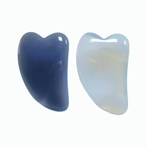 Planche de massage en agate naturelle polie en forme de V pour le modelage de la mâchoire et le massage des méridiens du visage - Product Image 3