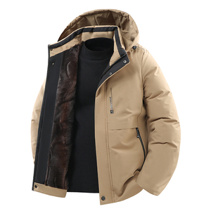 Giubbotto Blouson Invernale da <span class=keywords><strong>Uomo</strong></span> con Isolamento Termico in Grafene Collo Alto Motivo a Lettere Logo Frontale Cappuccio Staccabile Spesso Stile Casual - Product Image 1