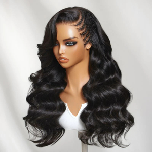 Parrucche Intrecciate con Parte Laterale Pre-Preparata 13x4 all'Ingrosso, Parrucche Frontali in Pizzo con Cordoncino Invisibile, <span class=keywords><strong>Capelli</strong></span> Umani Colore Naturale - Product Image 2