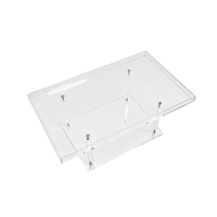 Support à gâteau rectangulaire transparent en acrylique à deux niveaux avec plateaux amovibles, parfait pour les mariages, les banquets et les fêtes