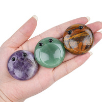 Pierre de massage et de décompression en cristal naturel transfrontalier, avec rainure sculptée, en jade et agate, pour accompagnement et ornement