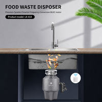 Penghancur Sampah Makanan Senyap BLDC 25db 240V, Unit Pembuangan Sampah di Bawah Wastafel, Penggiling Baja Tahan Karat Untuk Rumah Bergaya Inggris