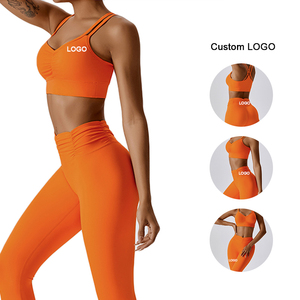 <span class=keywords><strong>Dropshipping</strong></span> Phụ Nữ Mềm Nén Strappy Áo Ngực Thể Thao Quần Quần Yoga Phù Hợp Với Hoạt Động Mặc Setwomens Xà Cạp 2 Mảnh Thiết Lập - Product Image 2