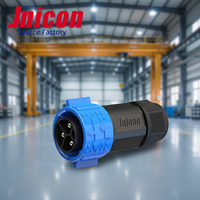 Connecteur d'aviation étanche Jnicon M25 500V 50A IP67 noir, câble d'alimentation mâle-femelle, connecteur fil-fil