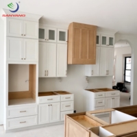 Pabrik Kabinet Thailand Apartemen AS Kabinet Dapur Putih Model Kabinet Dapur Gaya Amerika Kayu Solid Mewah