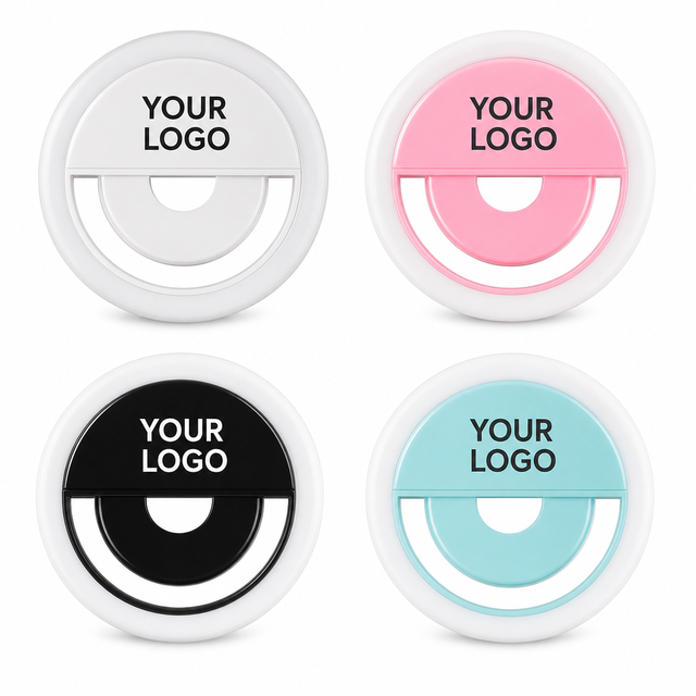 Custom Logo Clip on Selfie Ring Light 8.5cm 28 LEDs 3 Brightness Levels SOS Flash for TikTok Vlog Video Streaming Wholesale OEM
