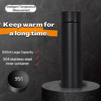 Bouteille d'eau intelligente en acier inoxydable 500 ml avec rappel de température et écran LED pour les voyages et les tasses – Promotion