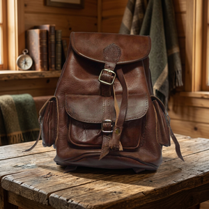 Sac à dos en cuir de veau de qualité supérieure Biyadina Store, accessoire de voyage élégant et fonctionnel, plusieurs fermetures éclair, véritable cuir d'origine MA, tendance - Product Image 3