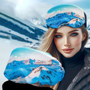 Cubierta de gafas de esquí de Spandex de poliéster elástico alto diseño personalizado - Product Image 1