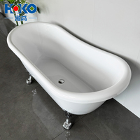 Baignoire autoportante en acrylique blanc de 1,7 m de conception européenne avec drain pour adultes, idéale pour les hôtels et salles de bain