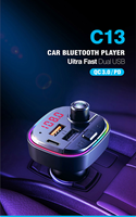Lecteur MP3 Bluetooth pour voiture, transmetteur FM pour voiture, chargeur de téléphone portable pratique