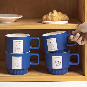 Factory Direct Supplier Klein Blue Ceramic Stoneware Mug with Animal <b>Pattern</b> Stackable Dishwasher & Microwave Safe Food Safe - Product Image 5