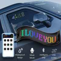 Pare-brise publicitaire flexible pour voiture Panneau d'affichage à LED APP Programmable RGB Text Screen Eye Animation Digital LED Signage
