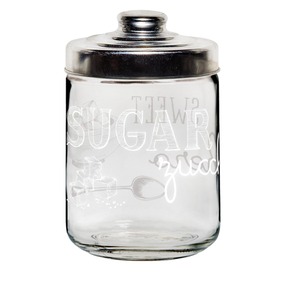 Bocal en verre décoratif pour sucre blanc, 800 cc - Product Image 1