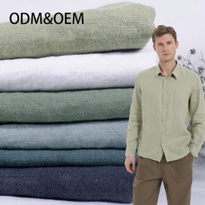 100% pur tissu de lin naturel respirant texturé Ramie pour chemises et artisanat vêtements tissus se vendent bien en Europe du Nord - Product Image 1