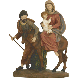 Crèche peinte à la main de 19 cm, Sainte Famille en fuite, figurine et jouet de Noël, ZICOM Allemagne, réf. 9006935004632 - Product Image 1