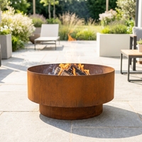 Brasero extérieur en acier au carbone de 80 cm pour bois, foyer de jardin, patio, barbecue, chauffage extérieur et camping