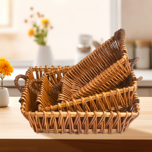 Cesta de mimbre multifuncional estilo hada/náutico para frutas, regalo de empresa, cesta de regalo vacía para flores, almacenamiento de alimentos, hecha en China - Product Image 3