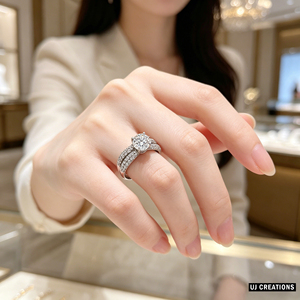 Bague de mariage personnalisée en or massif 10K 14K 18K avec diamant de laboratoire de 1,00 carat certifié IGI, qualité VVS-VS, taille brillant - Product Image 4